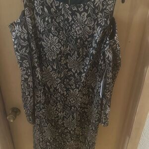 Eliza J Metallic Floral Long Sleeve Dress